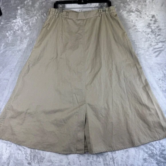 Ex Officio Tan Skirt Women's 16P A-Line Midi Casual Travel Safari (1372) - Picture 6 of 10